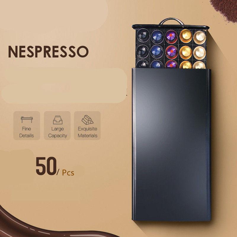 Coffee Capsule Holder - 50 Pods Coffee Capsules Organizer Practical