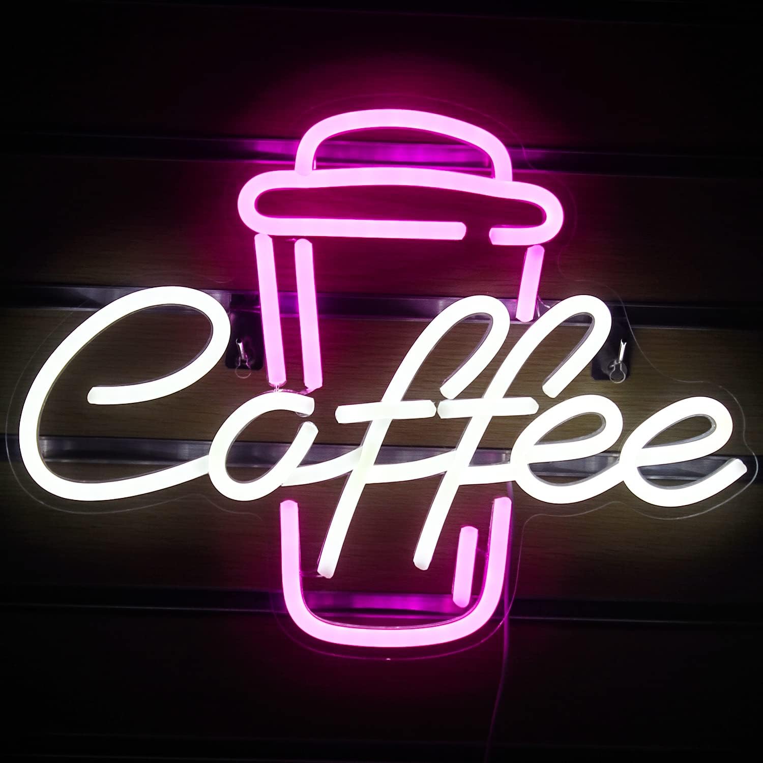Coffee Tea Neon Sign - Coffee Cup Pink White Neon Sign