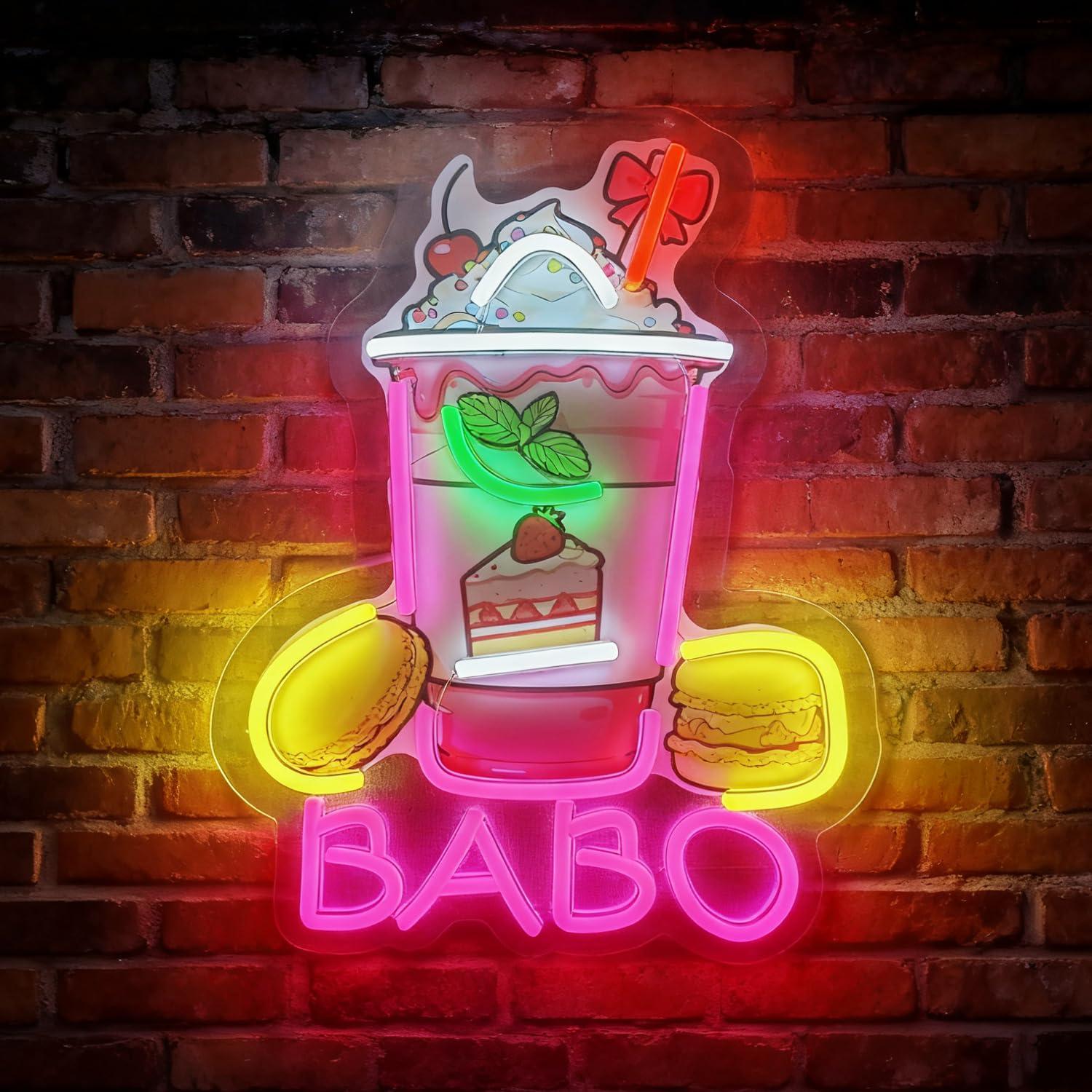 Coffee Tea Neon Sign - Boba Bubble Tea Neon Sign USB