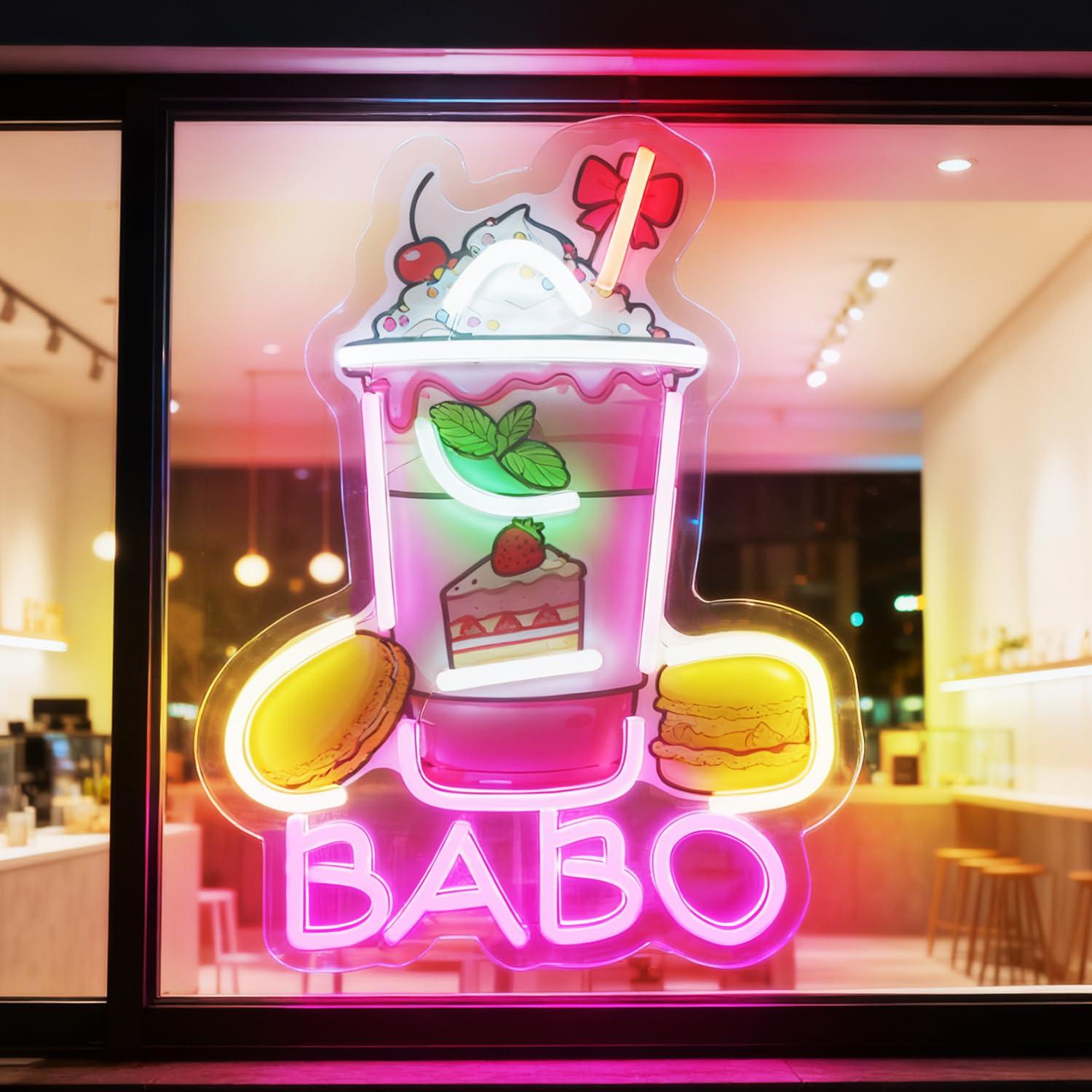 Boba Neon Sign Light Up Bubble - Coffee Tea Neon Sign recension och pris
