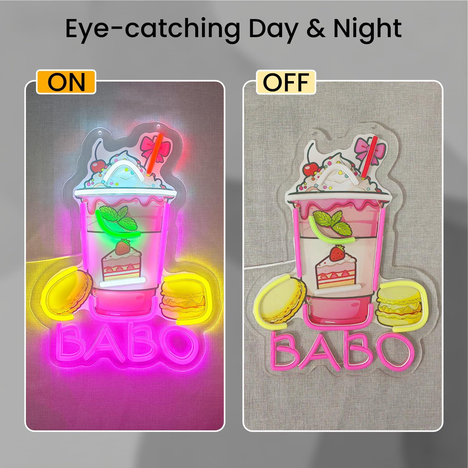 Boba Neon Sign Light Up Bubble - Coffee Tea Neon Sign recension och pris