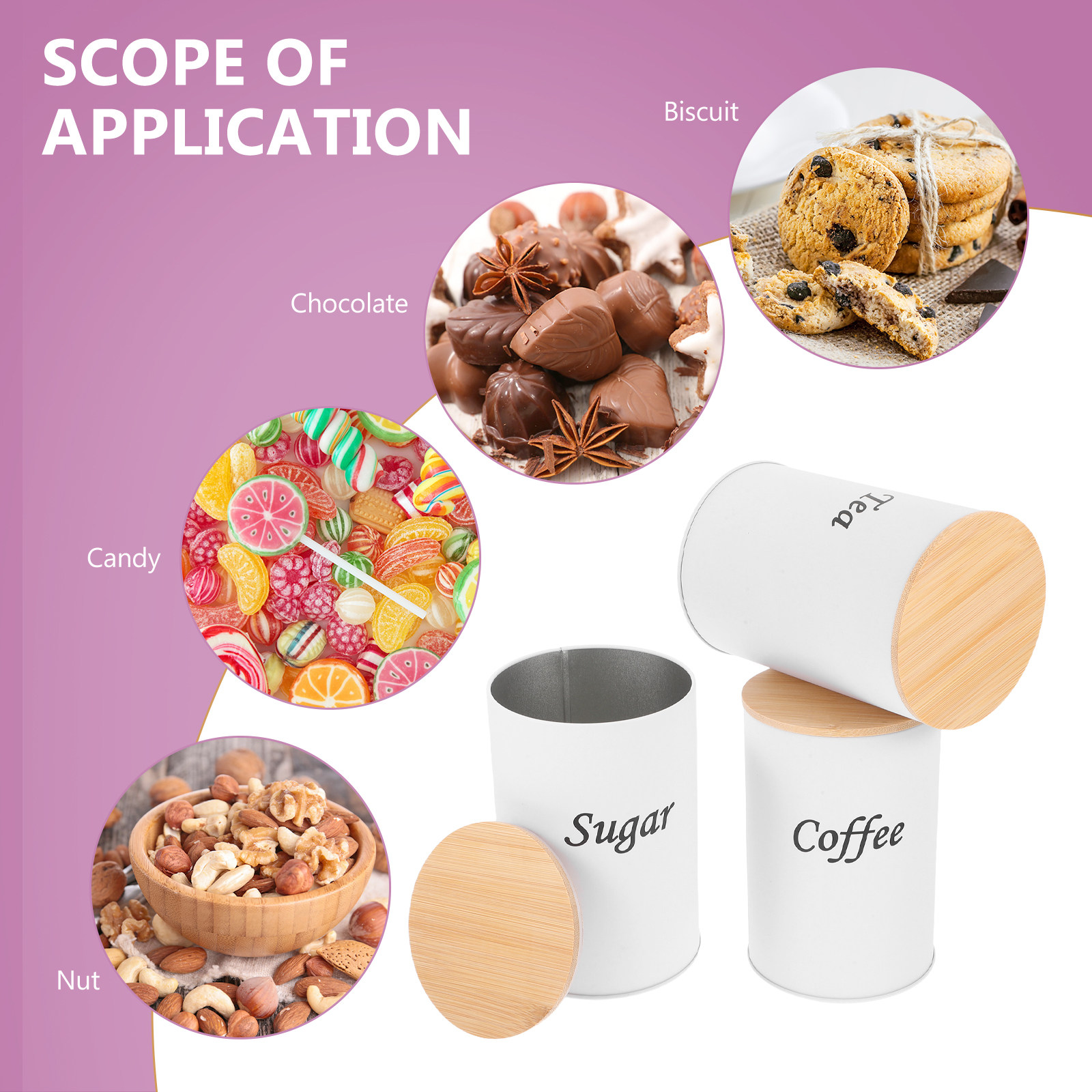 3Pcs Airtight Round Canisters  - Coffee Tea Sugar Canisters recension och pris