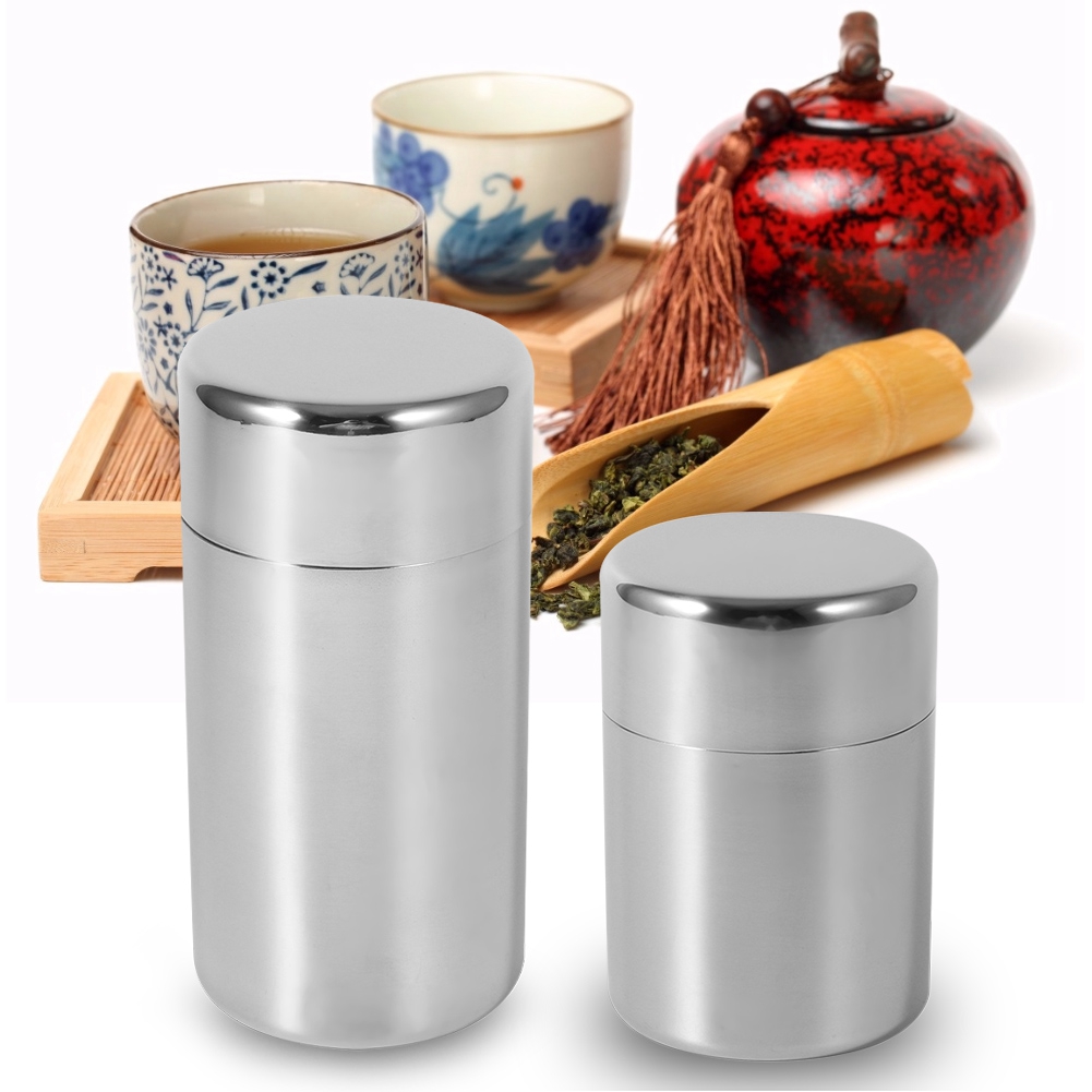 Tea Can Stainless Steel Tea Ti - Coffee Tea Sugar Canisters recension och pris