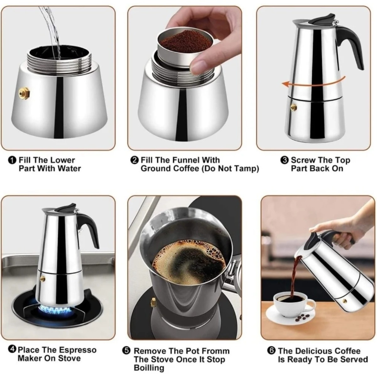 Portable Mocha Coffee Pot Stai - Coffee Tea Latte recension och pris