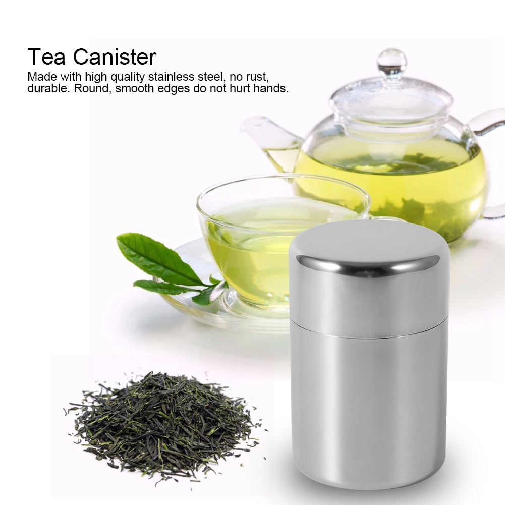 Stainless Steel Tea Leaf Tins  - Coffee Tea Sugar Canisters recension och pris