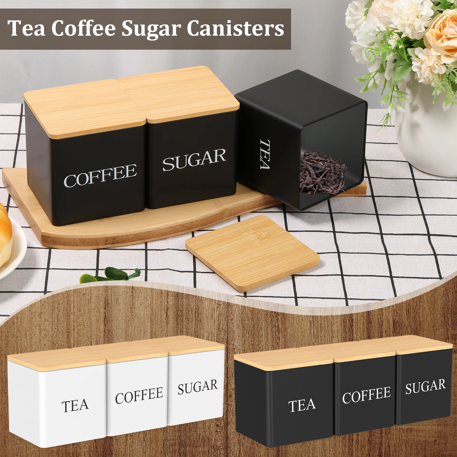 3Pcs Set 500ml Tea Sugar Coffe - Coffee Tea Sugar Canisters recension och pris