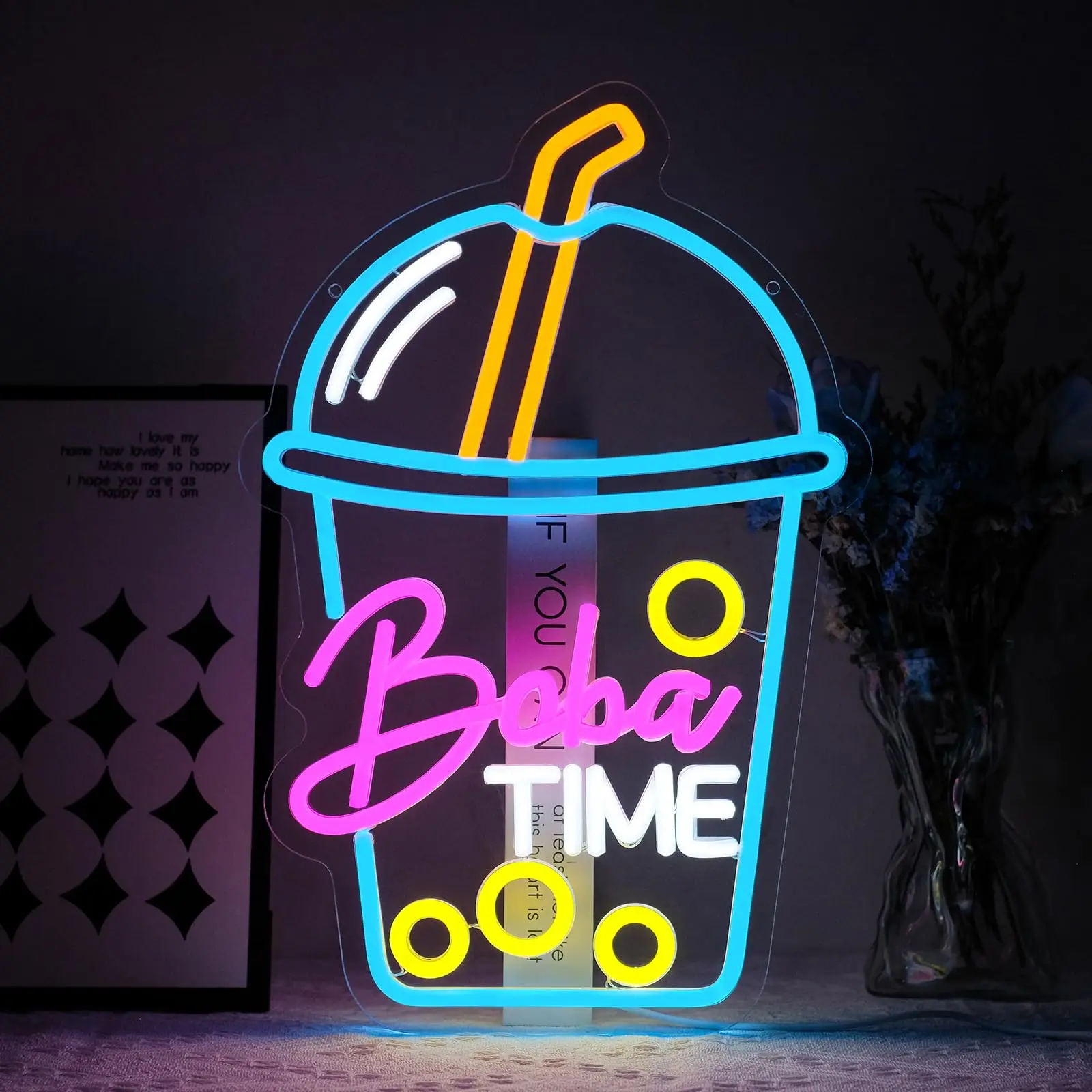 Boba Time Neon Sign for Wall D - Coffee Tea Neon Sign recension och pris