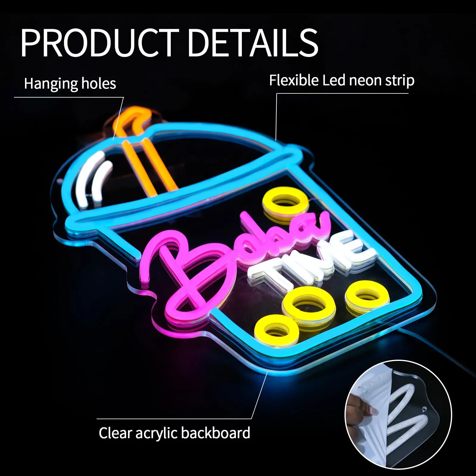 Boba Time Neon Sign for Wall D - Coffee Tea Neon Sign recension och pris
