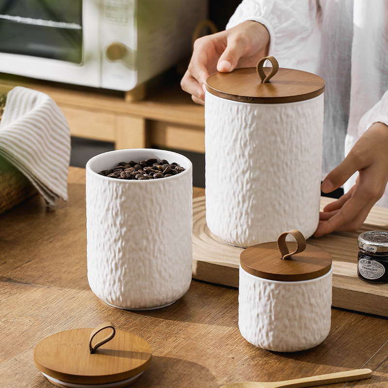 Rock Pattern Ceramic Tea Stora - Coffee Tea Sugar Canisters recension och pris