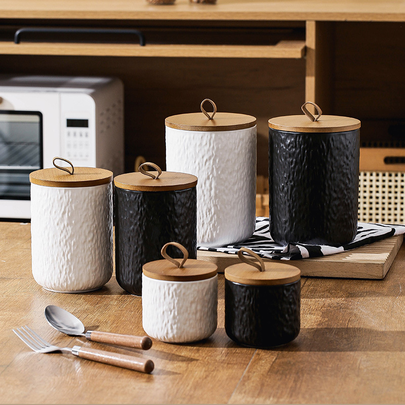 Rock Pattern Ceramic Tea Stora - Coffee Tea Sugar Canisters recension och pris