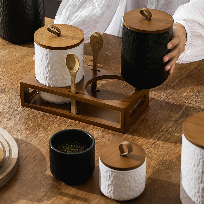 Rock Pattern Ceramic Tea Stora - Coffee Tea Sugar Canisters recension och pris