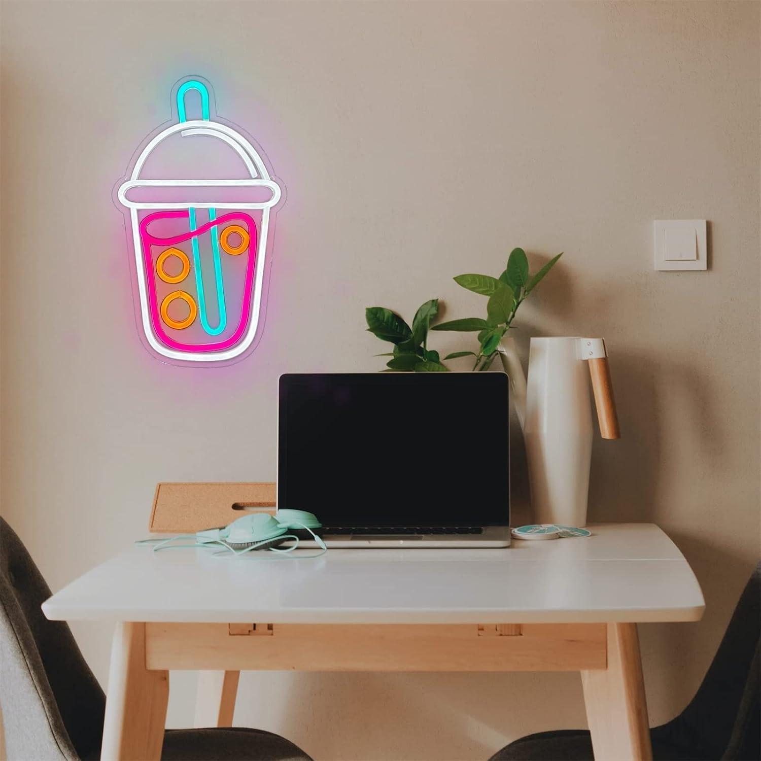 Bubble Tea Neon Sign Dimmable  - Coffee Tea Neon Sign recension och pris