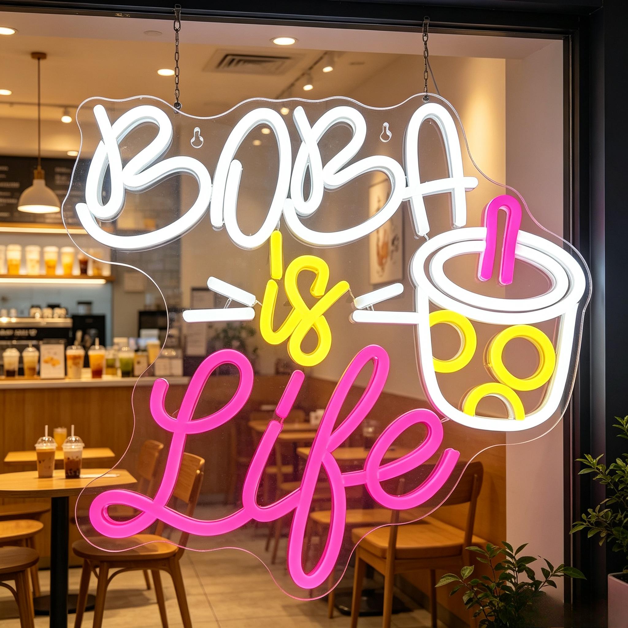 Bubble Tea Neon Sign Dimmable  - Coffee Tea Neon Sign recension och pris