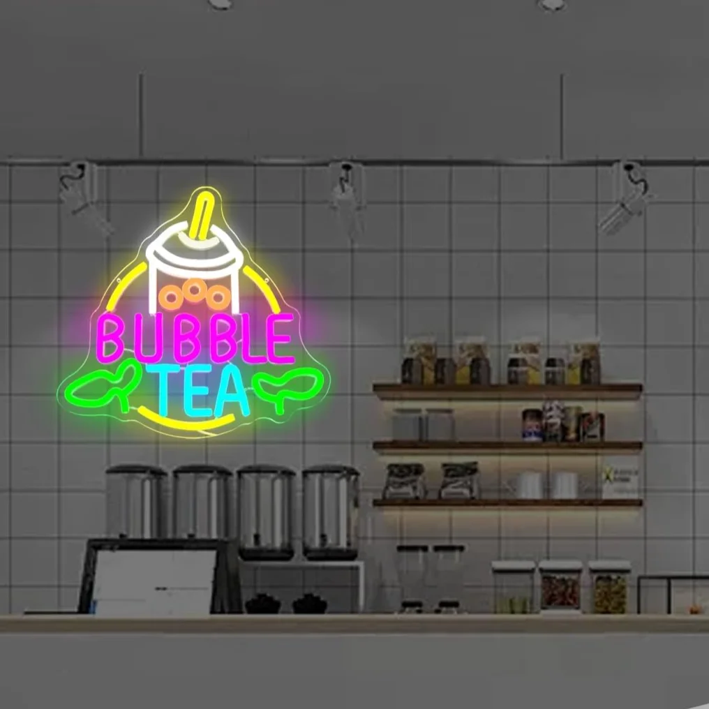 Bubble Tea Neon Sign USB Power - Coffee Tea Neon Sign recension och pris