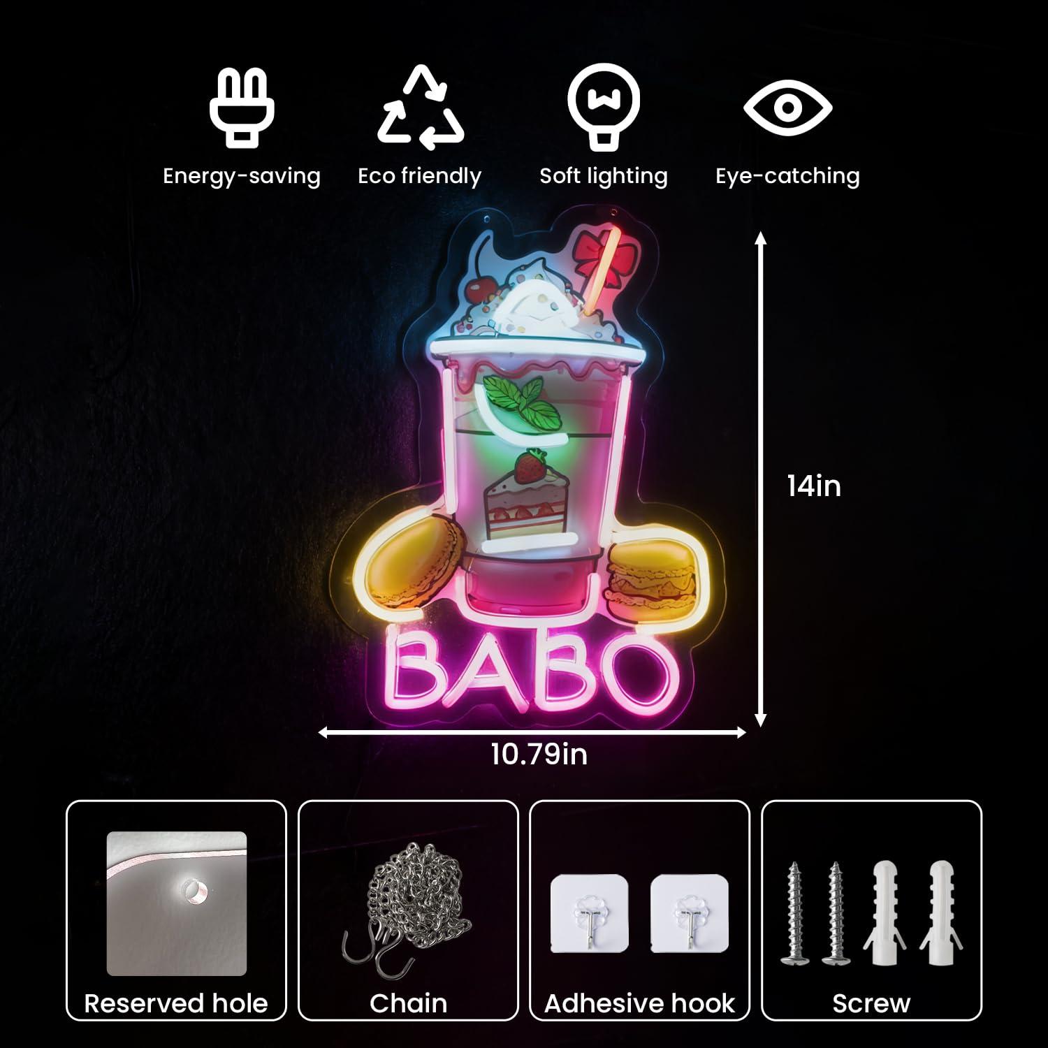 Boba Bubble Tea Neon Sign USB  - Coffee Tea Neon Sign recension och pris