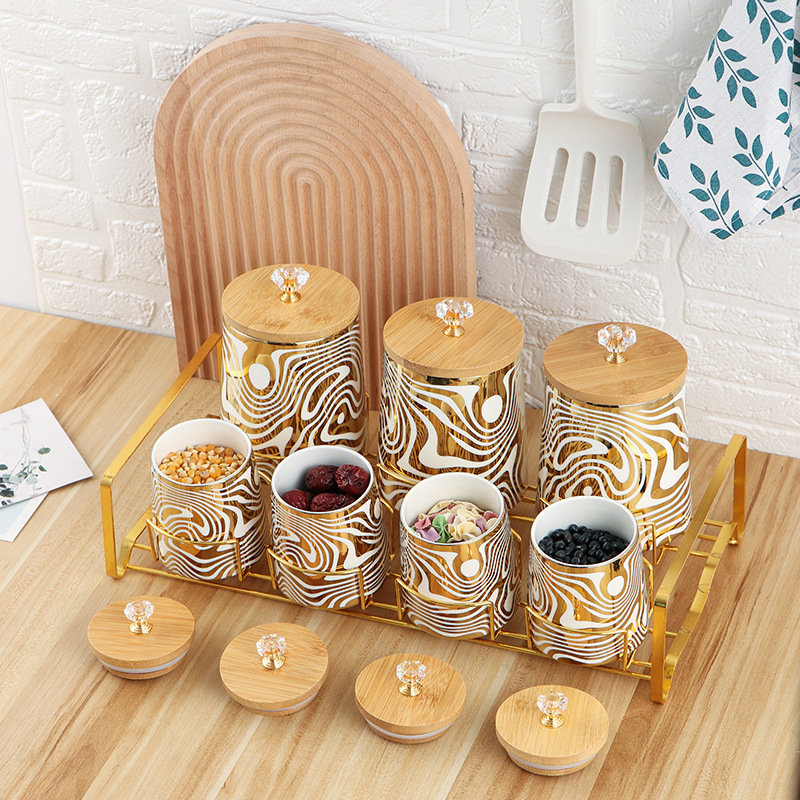 Set of 7 Color Glazed Ceramic  - Coffee Tea Sugar Canisters recension och pris