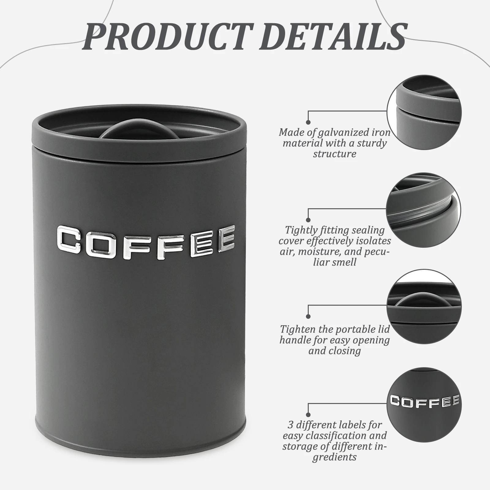 3 Pcs Tea Coffee Sugar Caniste - Coffee Tea Sugar Canisters recension och pris
