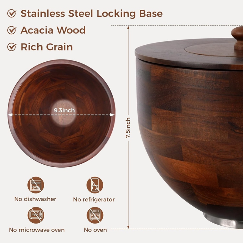 ◉Wood Mixing Bowl for Kitchen  - Kitchenaid Mixer Hand Mixer recension och pris