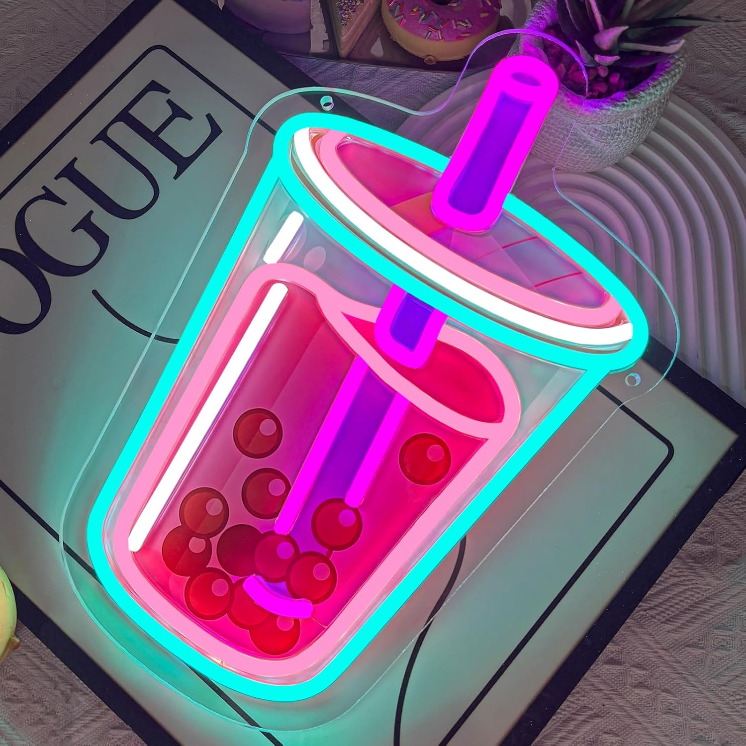 Bubble Tea Neon Sign USB Power - Coffee Tea Neon Sign recension och pris